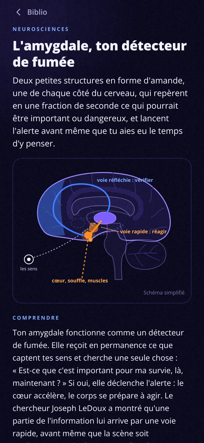 Écran Comprendre ce qui se passe de l’application EMAX